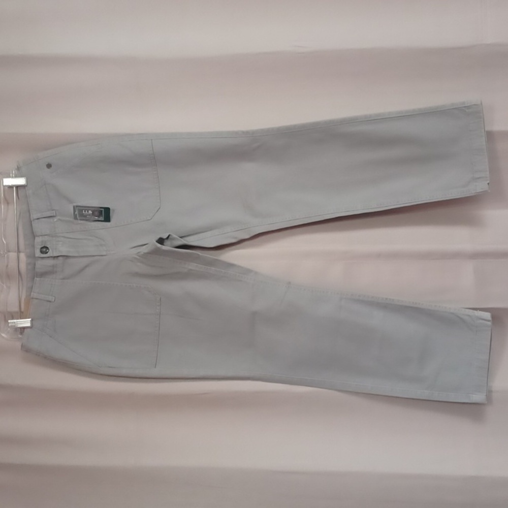 L.L.Bean Gray Essential Utility Slim Leg Mid Rise Pants New With Tags Womens 8P